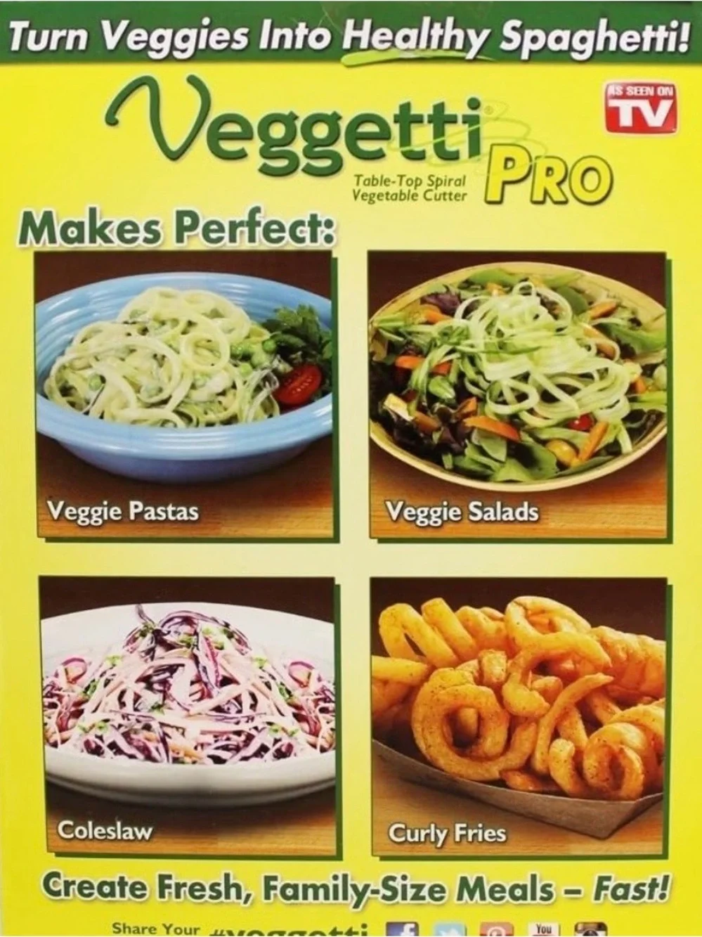 Veggetti Pro Style, table top spiral veggie cutter